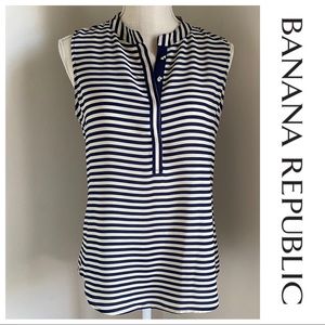 Navy & Off-White BR Sleeveless Top, 4